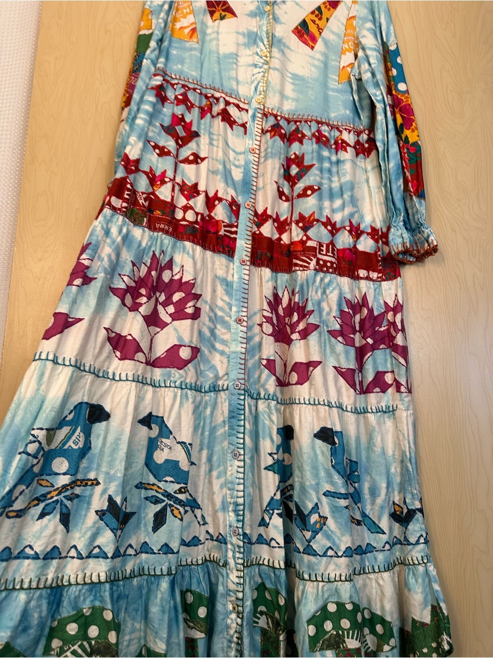 FARM Rio Multi‑Color Floral Tie‑Dye Maxi Dress - Picture 6 of 14